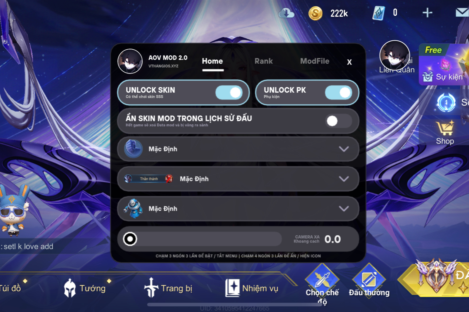 MENU AOV MOD V2